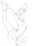  ass copyright_request figure_skating highres ice_skates leg_up lineart monochrome nakaba_reimei skates solo work_in_progress 