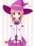  1girl chocomelon hat mirakurun_(cosplay) pink_hair red_eyes witch_hat yoshikawa_tomoko yuru_yuri 