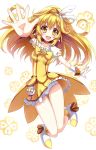  arm_up blonde_hair bowtie brooch choker cure_peace dress highres hoshi_no_gen jewelry kise_yayoi long_hair magical_girl no_nose panties precure shoes skirt smile smile_precure! solo underwear white_panties wrist_cuffs yellow yellow_dress yellow_eyes 