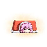  =_= chibi hairband komeiji_satori kotatsu ominaeshi_(takenoko) pink_hair saliva sleeping solo table touhou under_kotatsu under_table 