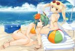  bikini highres long_hair short_hair swimsuit twintails wallpaper 