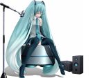   closed_eyes eto hatsune_miku microphone solo twintails vocaloid white  