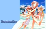  ass bikini ken_akamatsu long_hair mahou_sensei_negima short_hair swimsuit wallpaper 