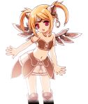  animal_ears animated blonde_hair boots cat_ears collar elf flat_chest long_hair midriff nekomimi red_eyes skirt twintails wings 