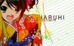  kimono open_mouth short_hair suzumiya_haruhi suzumiya_haruhi_no_yuuutsu wallpaper 