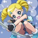  blush bubbles haruyama loli long_hair lowres powerpuff_girls_z rolling_bubbles skirt spandex 