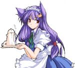  animal_ears cat_ears catgirl cosplay enmaided imuraya_ayuka kemonomimi_mode long_hair maid nekomimi patchouli_knowledge touhou 