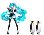  hatsune_miku kagamine_len kagamine_rin maki_(enpitsu) penguin vocaloid white 