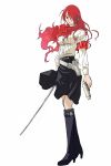  gun hair_over_one_eye kirijou_mitsuru long_hair michael persona persona_3 red_hair redhead sword uniform weapon 