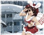  breasts bunnygirl christmas midriff skirt suzumiya_haruhi suzumiya_haruhi_no_yuuutsu usagimimi wallpaper 