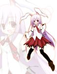    blush bunnygirl long_hair reisen skirt thigh_highs necktie touhou uniform usagimimi   