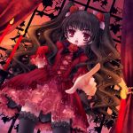  frills gothic gothic_lolita loli lolita_fashion long_hair lowres red_eyes skirt thigh_highs thighhighs twintails 