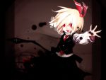  blonde_hair darkness hair_ribbon necktie outstretched_arms red_eyes ribbon rumia short_hair smile spread_arms touhou 