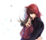  1boy 1girl bad_id brown_hair couple hat hetero hug kotone_(pokemon) obo pokemon pokemon_(game) pokemon_gsc red_eyes red_hair redhead silver_(pokemon) silver_(pokemon)_(remake) 