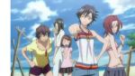  5girls arisawa_tatsuki beach bleach bra cleavage dark_hair glasses honshou_chizuru kunieda_ryo natsui_mahana ogawa_michiru pose redhead short_hair 