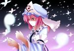  butterfly ghost hasewox hat japanese_clothes pink_eyes pink_hair saigyouji_yuyuko solo touhou 
