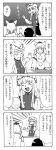  animal_ears azumanga_daioh azumanga_daiou bow comic hat highres inubashiri_momiji long_hair monochrome nattororo parody short_hair tail touhou translated translation_request yakumo_yukari 