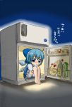  &#9320; ? bad_id barefoot chibi cirno girl_in_refrigerator in_container in_refrigerator leg_hug masakichi_(heppouku) refrigerator sketch tears touhou translated 
