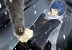  blue_hair hajimete_no_koi_ga_owaru_toki_(vocaloid) hand_holding highres holding_hands kaito male sabu_(sa-bu) scarf smile snow vocaloid yuuki_(piapro) 