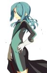  blue_hair bodysuit gloves hair_over_one_eye hand_on_hip inazuma_eleven kaimuari kazemaru_ichirouta looking_back skin_tight trap 