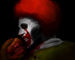  creepy food hamburger looking_back mcdonald&#039;s mcdonald's parody red_hair redhead resident_evil ronald_mcdonald takamako zombie 