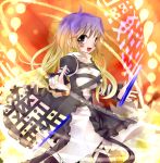  dress gradient_hair hijiri_byakuren long_hair multicolored_hair scroll solo tengoku touhou yellow_eyes 