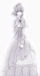  dress frills monochrome nekotya ponytail purple tears umineko_no_naku_koro_ni ushiromiya_natsuhi 