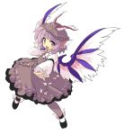  animal_ears asyura7 bird_wings fang hat long_sleeves mystia_lorelei open_mouth pink_eyes pink_hair puffy_sleeves short_hair solo touhou white_background wings 