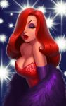  cleavage daniela_uhlig eyeshadow green_eyes hair_over_one_eye jessica_rabbit lips lipstick long_hair makeup red_hair who_framed_roger_rabbit 