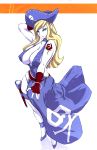  bare_shoulders blonde_hair blue_eyes bonne_jenet bracelet breasts cleavage dress fatal_fury fingerless_gloves gloves hat jewelry jolly_roger king_of_fighters large_breasts long_hair mark_of_the_wolves pirate pirate_hat solo tattoo wide_hips yunioshi 