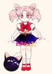  bishoujo_senshi_sailor_moon chibi_usa colored_eyelashes curtsey double_bun key luna-p mary_janes no_nose pink_hair raya_(dearmydeer) red_eyes school_uniform serafuku shoes short_hair skirt smile solo title_drop twintails white_background 