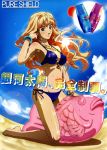  artist_request beach bikini breasts cleavage fish highres inflatable_toy macross macross_frontier riding sheryl_nome swimsuit swimsuit 
