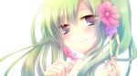 amamine face flower green_hair hair_flower hair_ornament hatsune_miku smile solo twintails vocaloid 