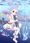  absurdres dolphin highres ikeda_yuuki lavender_hair original purple_eyes thigh-highs thighhighs underwater violet_eyes 