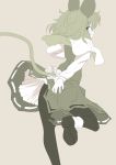  animal_ears ass black_legwear blush capelet embarrassed ishikkoro jewelry looking_at_viewer looking_back monochrome mouse_ears mouse_tail nazrin pantyhose pendant short_hair simple_background sketch solo tail touhou 