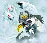  link midna snow the_legend_of_zelda twilight_princess wolf wolves 