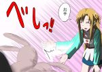 brown_hair bunny casual comic kanae_akita kanaeakita long_hair rabbit slapping sword_art_online translated translation_request 