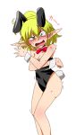  animal_ears blonde_hair blush bowtie bunny_ears bunny_tail bunnysuit detached_collar futoshi_(fishhouse) green_eyes long_pointy_ears mizuhashi_parsee open_mouth pointy_ears ponytail rabbit_ears short_hair solo sweat tail touhou trembling wrist_cuffs 