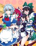  :d alternate_costume animal_ears apron arm_cannon asymmetrical_wings bell bell_collar black_hair black_legwear bow braid breasts cat_ears cat_tail choker cleavage collar cup dos_(artist) enmaided extra_ears fang garter_straps green_eyes hair_bow houjuu_nue izayoi_sakuya kaenbyou_rin large_breasts long_hair maid maid_headdress multiple_girls open_mouth pantyhose pointy_ears red_eyes red_hair redhead reiuji_utsuho short_hair smile snake tail thigh-highs thighhighs touhou tray twin_braids waist_apron weapon wings zettai_ryouiki 
