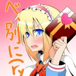  alice_margatroid blonde_hair blue_eyes blush naobe009 open_mouth simple_background solo touhou translation_request 