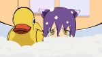 animal_ears bath blair bubble_bath cat_ears highres purple_hair rubber_duck soul_eater yellow_eyes 
