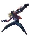  artist_request blonde_hair blue_eyes combat_boots dual_wielding end_of_eternity foreshortening gun h&amp;k_mp5 official_art open_hoodie project_x_zone solo submachine_gun weapon zephyr_(end_of_eternity) 