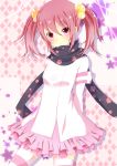  :&lt; bloodcatblack charlotte_(madoka_magica) hair_bobbles hair_ornament highres magical_girl mahou_shoujo_madoka_magica personification pink_eyes scarf solo twintails 