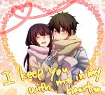  chitanda_eru coat couple enoch_(enoch0501) heart hyouka oreki_houtarou scarf smile 