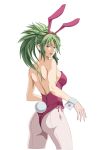  animal_ears ass breasts bunny_ears bunny_tail bunnysuit copyright_request green_hair long_hair looking_at_viewer original pantyhose ponytail purple_eyes rabbit_ears shanaminami smile solo tail transparent_background violet_eyes wrist_cuffs 