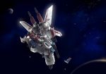  80s autobot bad_end cannon carrying corpse damaged death decepticon defeat earth flying friends good_end gun injury jetfire mecha moon oldschool planet realistic rifle robot science_fiction space star_(sky) starscream transformers weapon wings 