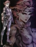  1girl breasts elbow_pads headband highres knee_pads meryl_silverburgh metal_gear metal_gear_solid official_art red_hair redhead scan shinkawa_youji short_hair sneaking_suit zoom_layer 