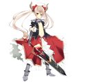  armor blonde_hair blue_eyes flat_chest horns skull.03 sword twintails weapon white 