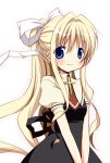  blonde_hair blue_eyes hair_ribbon kamio_misuzu long_hair otoneha ribbon school_uniform 