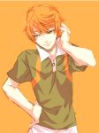  character_request male orange_hair shiro_(reptil) short_hair simple_background solo tennis_no_ouji-sama 